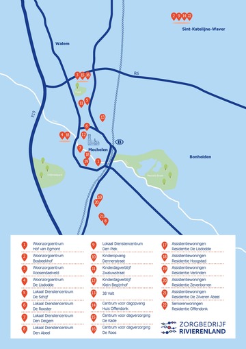 Map met onze locaties